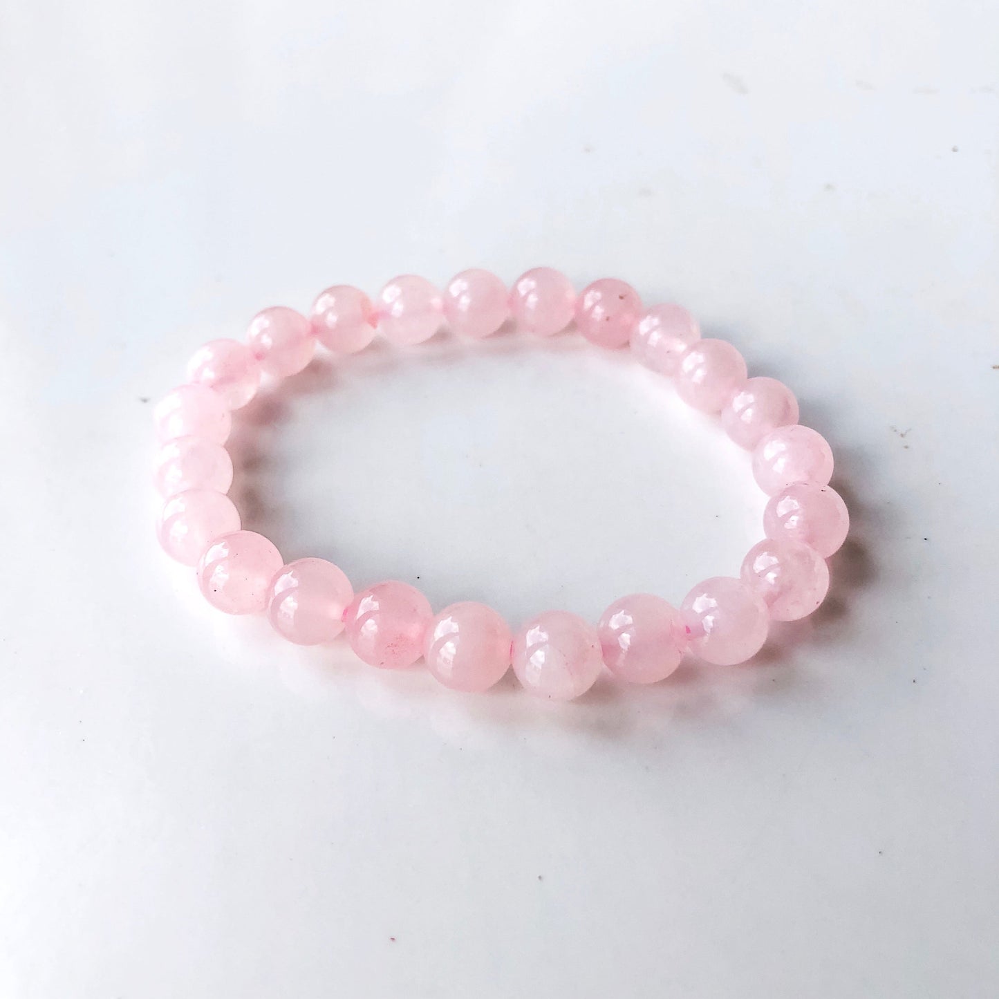 Crystal Beads Bracelet - Rose Quartz