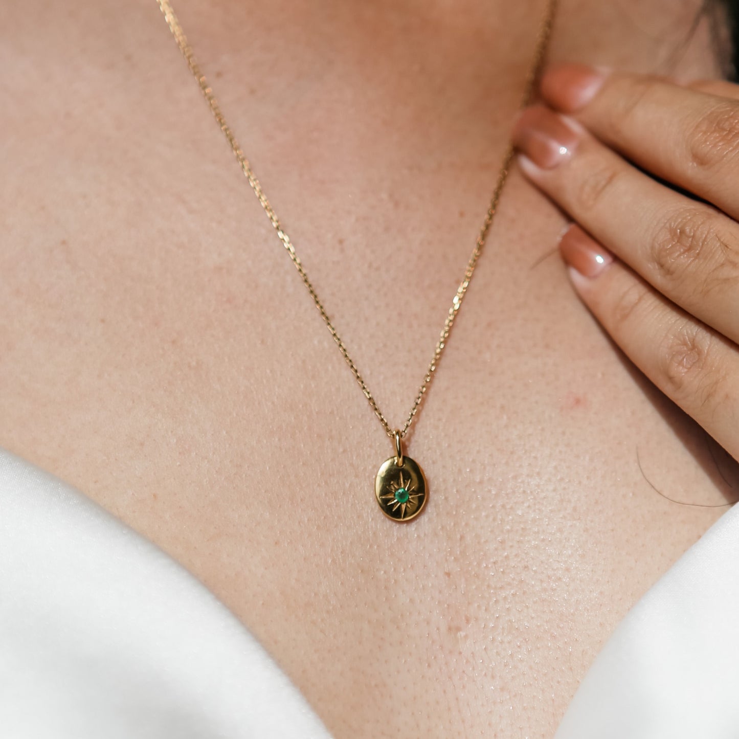 May Birthstone Necklace - Emerald