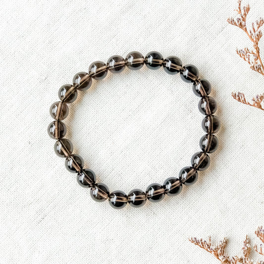 Crystal Beads Bracelet - Smoky Quartz